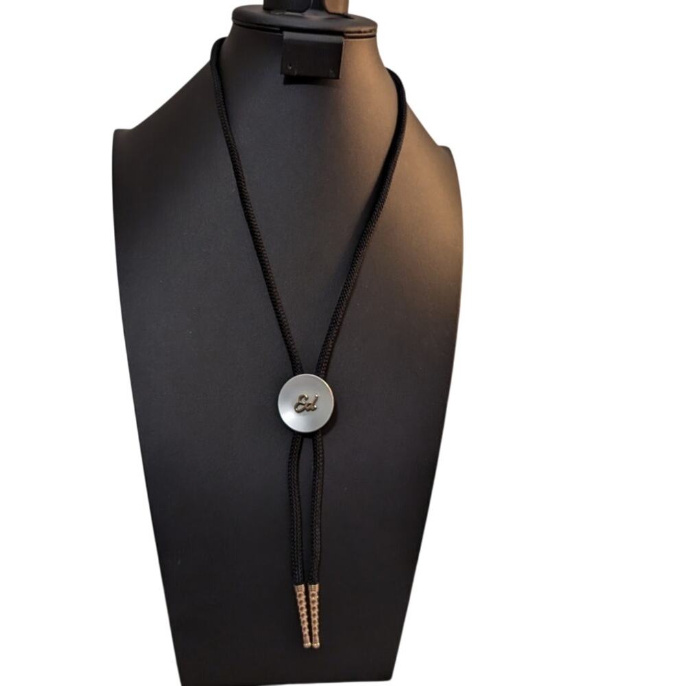 Swank Personalized 'Ed' Two Toned Metal Bolo Tie